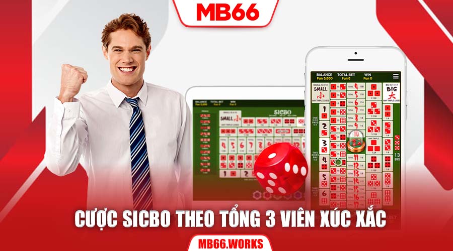 Đặt cược cho tổng 3 viên xúc xắc có cơ hội nhận thưởng cao 